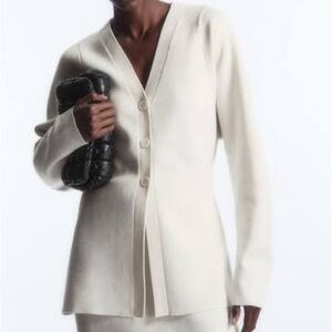 COS waisted double faced wool cardigan